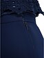 זול שמלות לאם הכלה-אוברול מעטפת \ עמוד חליפת מכנסיים שמלה לאם הכלה  אלגנטית סרבלים עם תכשיטים עד הריצפה ג&#039;ורג&#039;ט תחרה שקופה שרוול 4\3 עם תחרה 2021 / אשליה