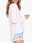 cheap Women&#039;s Blouses &amp; Shirts-Women&#039;s Plus Size Blouse Solid Colored Long Sleeve Tops Cotton V Neck White Black Red