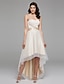 abordables Robes de Mariée-Hall Wedding Dresses A-Line Sweetheart Strapless Asymmetrical Satin Bridal Gowns With Bowknot Sash / Ribbon 2023