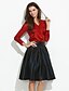 cheap Women&#039;s Two Piece Sets-Women&#039;s Daily Sophisticated Fall Set SkirtFloral V Neck Long Sleeve Blue / Red Polyester Opaque
