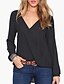 cheap Women&#039;s Blouses &amp; Shirts-Women&#039;s Plus Size Blouse Solid Colored Long Sleeve Tops Cotton V Neck White Black Red