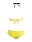 economico Bikini-Per donna Push up Monocolore Giallo Blu Rosa Bikini Costumi da bagno - Monocolore M L XL Giallo / Con ferretto