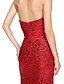 cheap Evening Dresses-Mermaid / Trumpet Sweetheart Neckline Court Train Sequined Sparkle &amp; Shine Formal Evening Dress with Crystal Brooch / Ruched by TS Couture®