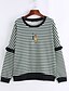 cheap Women&#039;s Hoodies &amp; Sweatshirts-Women&#039;s Daily Striped Round Neck Sweatshirt Regular,Long Sleeve Fall