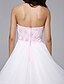 cheap Wedding Dresses-Ball Gown Sweetheart Neckline Sweep / Brush Train Organza Made-To-Measure Wedding Dresses with Beading / Lace / Sash / Ribbon by LAN TING BRIDE® / Open Back