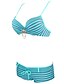 voordelige Bikinisets-Dames Zwemkleding Bikini Zwempak Gestreept Klaver Rood Marineblauw Halternek Badpakken Meetkundig / Sexy