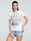 billige T-skjorter til kvinner-T-skjorte Dame - Tribal, Racerrygg / Trykt mønster Gatemote Hvit / Sommer