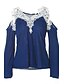 billige Bluser og skjorter til kvinner-Bomull Polyester V-hals Store størrelser T-skjorte - Lapper Dame