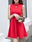 cheap Women&#039;s Dresses-Women&#039;s Going out Street chic Cotton A Line / Skater Dress - Solid Colored Ruched High Rise