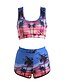 cheap Bikinis-Women&#039;s Swimwear Tankini Swimsuit Print Rainbow Rainbow Crop Top Strap Bathing Suits Boho