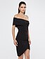 preiswerte Damenkleider-Damen Alltag / Klub Street Schick Bodycon Kleid - Rückenfrei, Solide Asymmetrisch Bateau / Sommer / Herbst