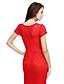 cheap Special Occasion Dresses-Sheath / Column Jewel Neck Floor Length Lace Dress with Beading by TS Couture®