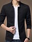cheap Men&#039;s Jackets &amp; Coats-Men&#039;s Jacket Daily Weekend Spring Fall Winter Short Coat Stand Collar Slim Jacket Long Sleeve Solid Colored Black Khaki Navy Blue / Cotton / Plus Size
