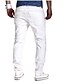 billige Benklær til herrer-Daglig Helg Tynn Jeans Chinos Bukser - Ensfarget dratt Bomull Hvit M / L / XL
