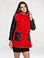 cheap Women&#039;s Fur &amp; Faux Fur Coats-Women&#039;s Classic &amp; Timeless Long Solid Color Long Sleeve Formal Style Gray / Red / Pink 4XL / XXXXXL / XXXXXXL