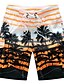 cheap Men&#039;s Printed Shorts-Men&#039;s Loose Shorts Patchwork Striped Beach Basic Tropical Blue Yellow Micro-elastic / Summer / Plus Size