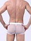 cheap Men&#039;s Exotic Underwear-Men&#039;s Ice Silk Super Sexy Boxers Underwear Color Block Black Light Blue White S M L