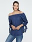 cheap Women&#039;s Blouses &amp; Shirts-Women&#039;s Daily Street chic Blouse - Solid Colored Split Boat Neck White / Summer