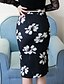 cheap Plus Size Bottoms-Women&#039;s Streetwear Bodycon Skirts Going out Floral Print Black S M L