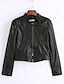 cheap Women&#039;s Jackets-Women&#039;s Faux Leather Jacket Short Solid Colored Dailywear Chic &amp; Modern Black S M L XL