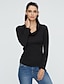 cheap Women&#039;s Blouses &amp; Shirts-Women&#039;s Solid Blouse , Deep V Long Sleeve