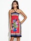 cheap Women&#039;s Dresses-Women&#039;s Boho Daily Boho Loose Dress - Floral Flower Strapless Orange Blue Pink M