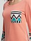 voordelige Damestops-Dames Street chic Bloem T-shirt Katoen Effen Patchwork