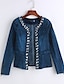 cheap Women&#039;s Jackets-Women&#039;s Chic &amp; Modern Denim Jacket - Solid Color, Sequins / Fall