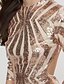 cheap Women&#039;s Dresses-Women&#039;s Sequins Daily Club Street chic Bodycon Dress - Solid Colored Backless Sequins Crew Neck Spring Gold Silver M L XL