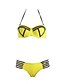 economico Bikini-Per donna Push up Monocolore Giallo Blu Rosa Bikini Costumi da bagno - Monocolore M L XL Giallo / Con ferretto