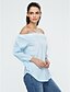 cheap Women&#039;s Blouses &amp; Shirts-Women&#039;s Daily Street chic Blouse - Solid Colored Split Boat Neck White / Summer