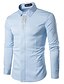 cheap Men&#039;s Dress Shirts-Men&#039;s Shirt Dress Shirt Solid Colored Standing Collar White Black Gray Wine Navy Blue Long Sleeve Daily Print Tops / Summer / Spring / Summer