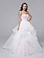 cheap Wedding Dresses-Ball Gown Sweetheart Neckline Sweep / Brush Train Organza Made-To-Measure Wedding Dresses with Beading / Lace / Sash / Ribbon by LAN TING BRIDE® / Open Back