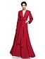 cheap Bridesmaid Dresses-A-Line Bridesmaid Dress V Neck Long Sleeve Elegant Floor Length Chiffon with Sash / Ribbon / Bow(s) / Pleats 2022 / Bishop Sleeve / Open Back