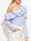 economico Bluse e camicie da donna-Per donna A strisce Camicia Punk &amp; Gotico Feste Per uscire Senza spalline Rosa / Blu
