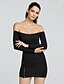 cheap Mini Dresses-Women&#039;s Off Shoulder Party Mini Bodycon Dress - Solid Colored Split Off Shoulder Fall White Black S M L