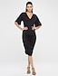 cheap Women&#039;s Dresses-Women&#039;s Plus Size Loose Dress Solid Colored Spring Deep V Black Purple L XL XXL XXXL / Cotton