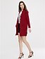 cheap Women&#039;s Sweaters-Women&#039;s Casual / Daily Simple Solid Colored Long Sleeve Regular Cashmere, Stand Fall / Winter Cashmere Navy Blue / Red / Wine