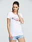 preiswerte T-Shirts für Damen-Damen Druck Blume T-shirt - Baumwolle Klub Weiß
