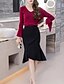 cheap Shorts &amp; Skirts-Women&#039;s Trumpet / Mermaid Polyester Red Black Skirts Spring Knitting Work S M L / Sexy / Slim