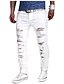 cheap Men&#039;s Bottoms-Daily Weekend Slim Jeans Chinos Pants - Solid Colored Ripped Cotton White M / L / XL