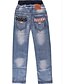 baratos Partes de baixo-Para Meninos Desenho Casual Sólido Jeans Azul
