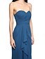 cheap Bridesmaid Dresses-Sheath / Column Bridesmaid Dress Sweetheart Sleeveless Elegant Sweep / Brush Train Chiffon with Criss Cross / Ruched / Ruffles 2022