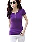 cheap Plus Size Tops-Women&#039;s T shirt Tee Solid Colored V Neck Wine Green Purple Army Green Gray Plus Size Daily Weekend Racerback Clothing Apparel Cotton Streetwear / Summer / Short Sleeve