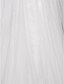 baratos Vestidos de Casamento-Linha A Decote V Cauda Corte Renda / Tule Vestidos de casamento feitos à medida com Lantejoulas / Apliques / Botão de LAN TING BRIDE® / Sino / Sem costas / Estilo real