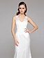 Χαμηλού Κόστους Νυφικά Φορέματα-Φορεματα για γαμο Τρομπέτα / Γοργόνα Λουριά Αμάνικο Μακριά ουρά Ελαστικό Σατέν Νυφικά φορέματα Με Διακοσμητικά Επιράμματα 2023