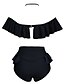 cheap Women&#039;s Swimwear &amp; Bikinis-Women&#039;s Bandeau Bandeau Bikini,Plunging Neckline Ruffle Solid Sport Nylon Polyester Purple Black