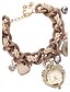 cheap Fashion Watches-Women&#039;s Wrist Watch Brown Cool Imitation Diamond Analog Ladies Charm Heart shape Casual Bohemian - Screen Color / Stainless Steel