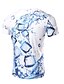 baratos T-shirts Homem com Estampado 3D-Homens Camiseta Camisa Social 3D Decote Redondo Branco Manga Curta Formal Diário Imprimir Delgado Blusas Básico / Verão / Verão / Esportes