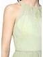 cheap Bridesmaid Dresses-Sheath / Column Jewel Neck Floor Length Chiffon Bridesmaid Dress with Pleats by LAN TING BRIDE®